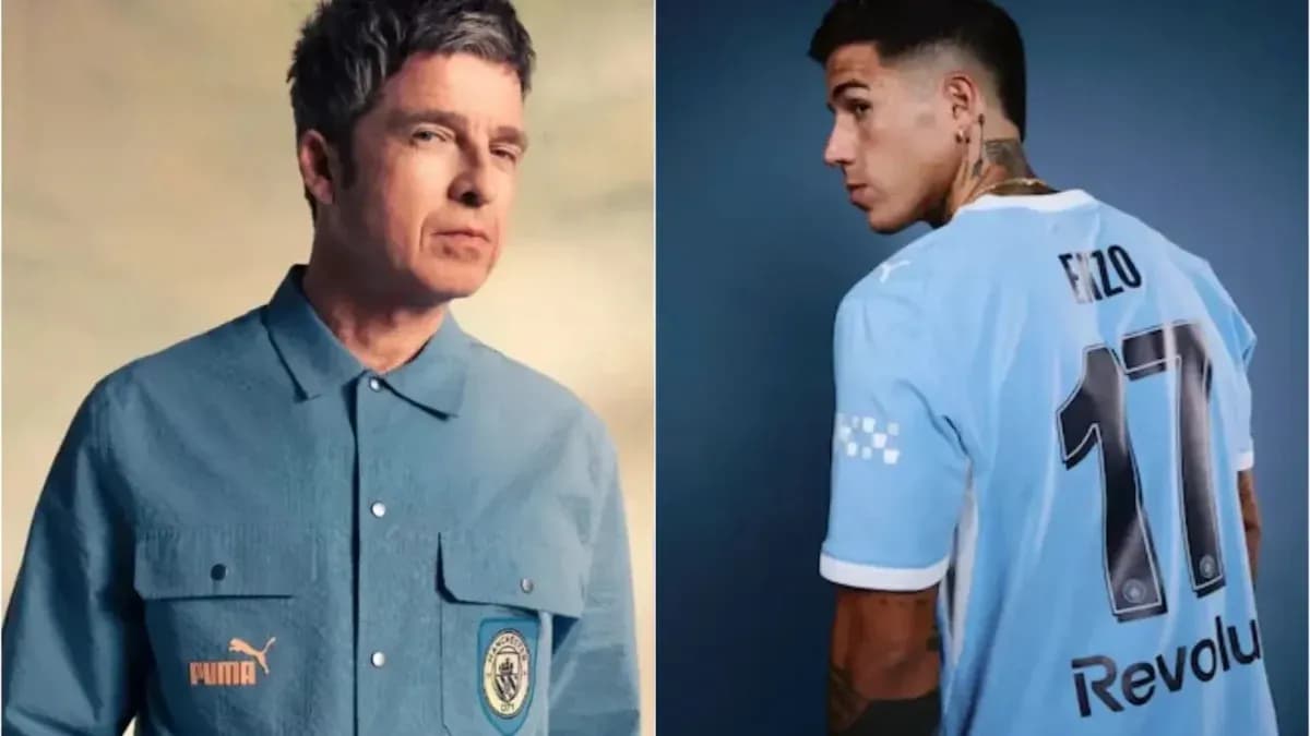 Persona con camisa Puma y jugador con camiseta de fútbol