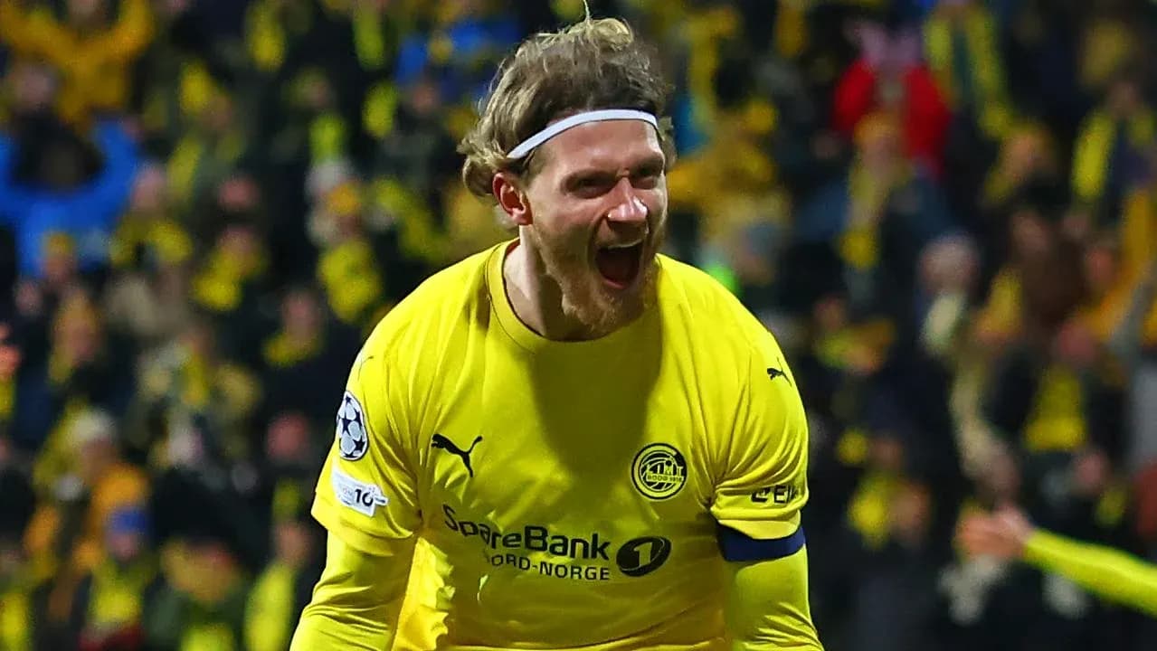 Jugador de Bodo/Glimt celebrando un gol
