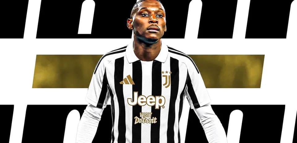 Jugador de Juventus en camiseta a rayas