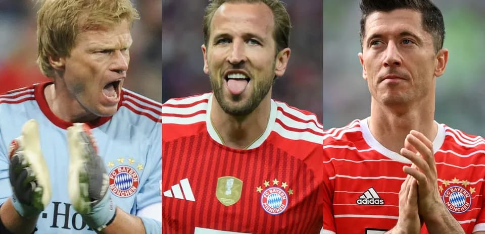 Tres jugadores de Bayern Múnich en diferentes poses