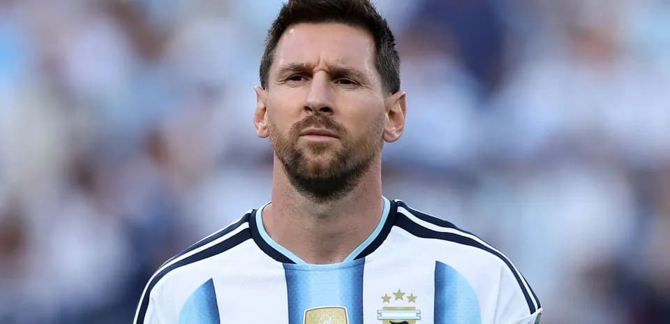Jugador de Argentina en el campo durante partido