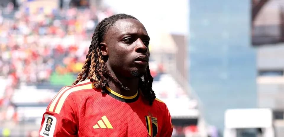 Jugador de Bélgica en el campo antes del partido