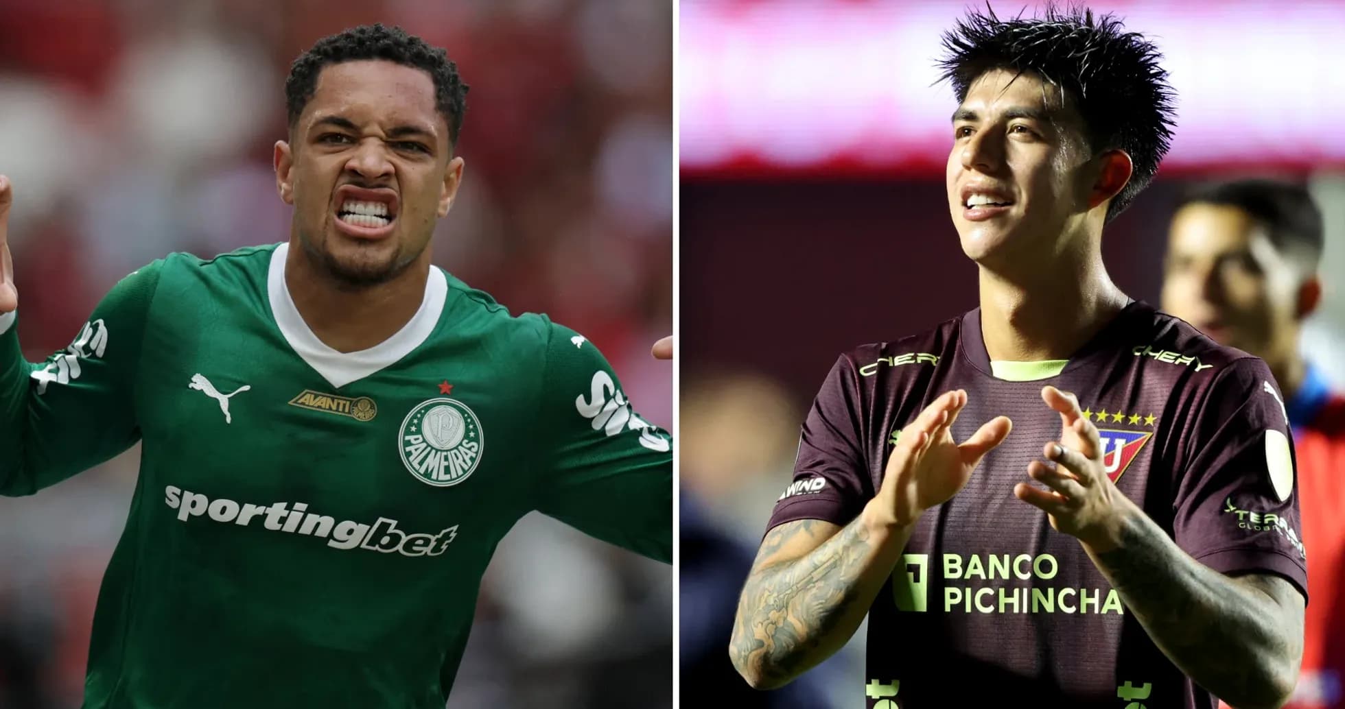 Jugadores de LDU y Palmeiras durante el partido