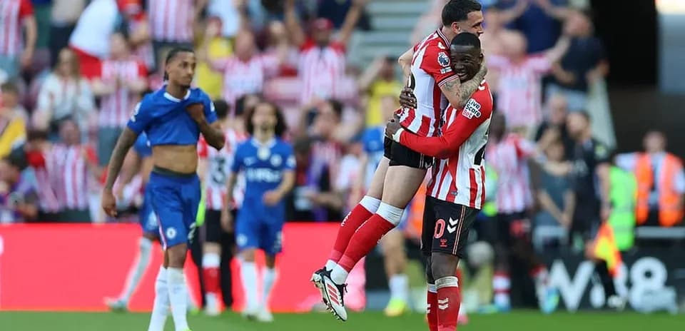 Celebración de jugadores de Sunderland en el partido