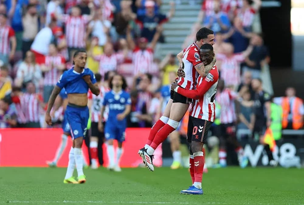 Celebración de jugadores de Sunderland en el partido