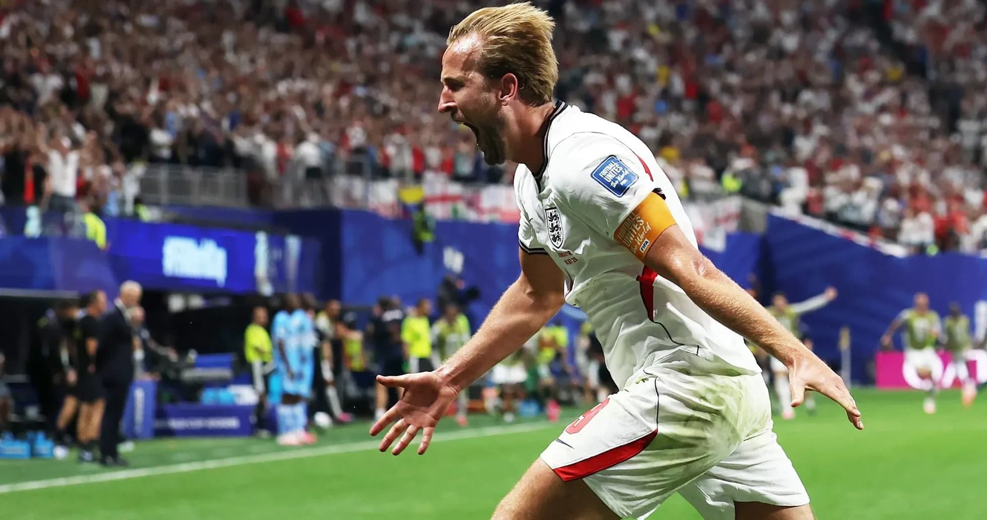 Harry Kane celebrando un gol con Inglaterra