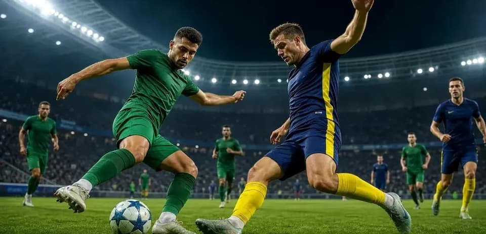 Jugadores de fútbol en acción durante el partido