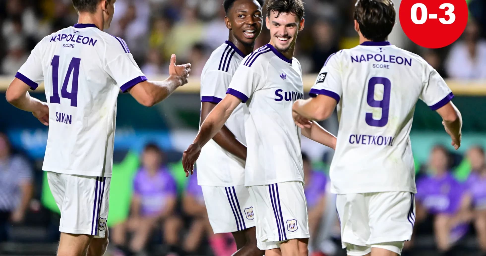 Jugadores de Anderlecht celebrando un gol