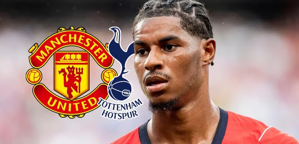 Jugador en uniforme con logotipos de Manchester United y Tottenham