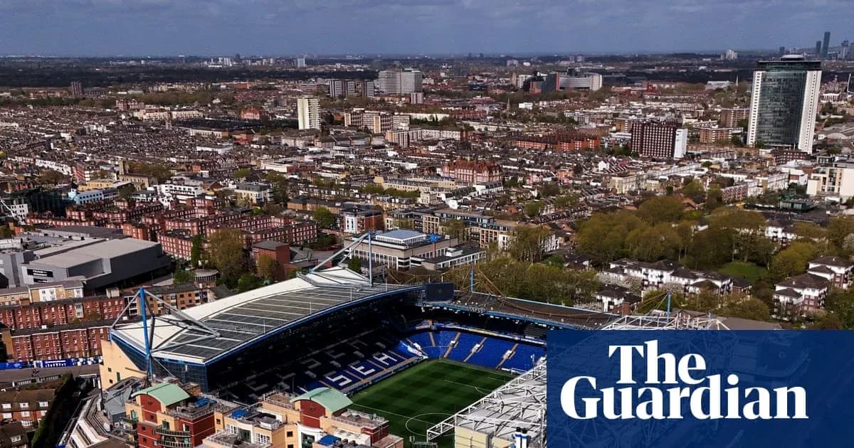 Vista aérea del estadio Stamford Bridge y la ciudad