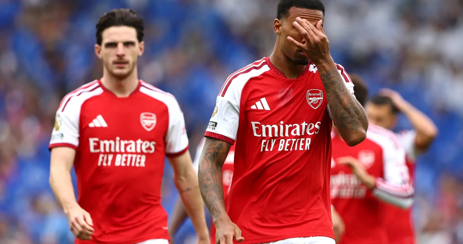 Jugadores de Arsenal tras el partido