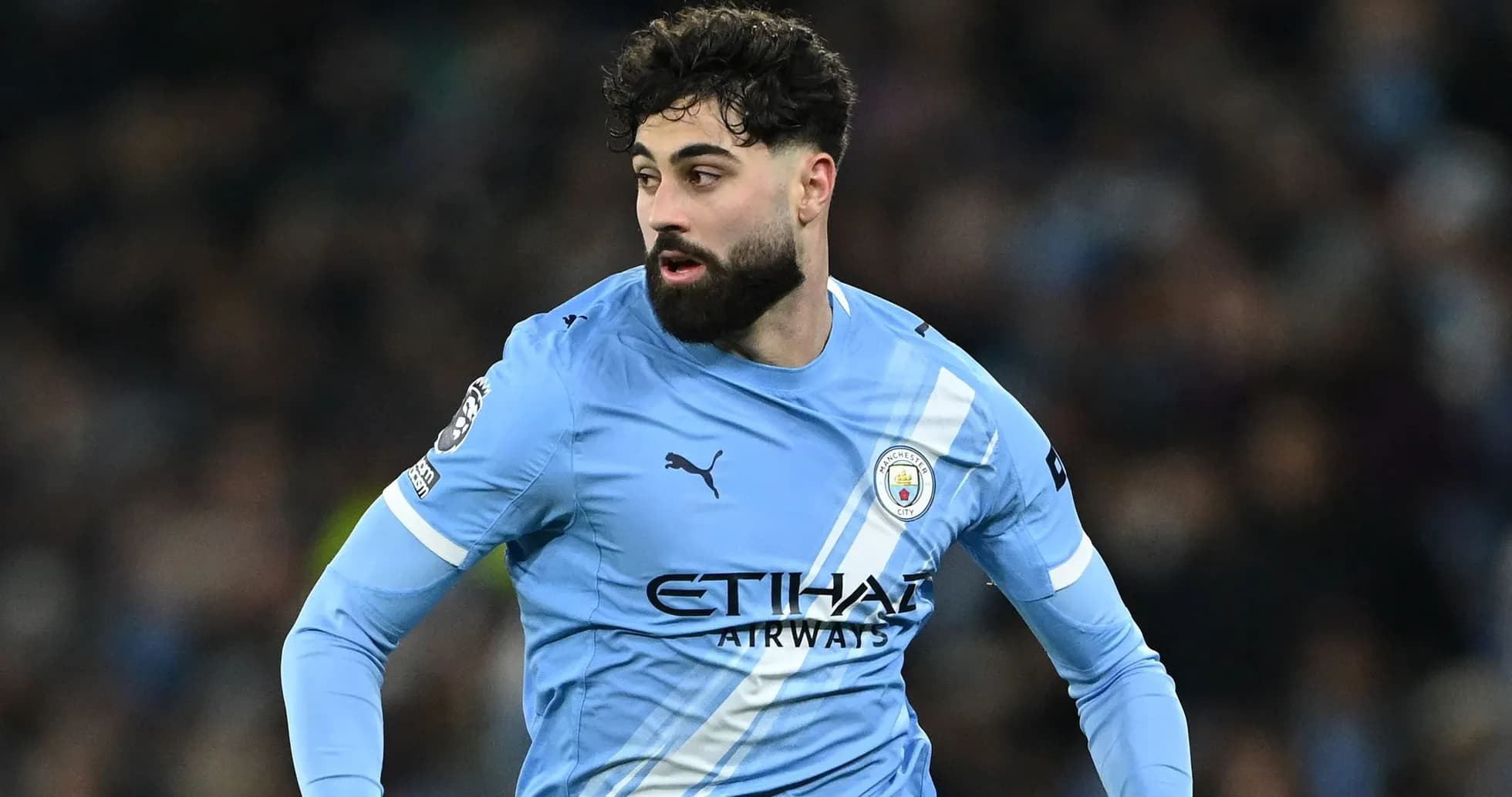 Jugador de Manchester City en acción durante el partido
