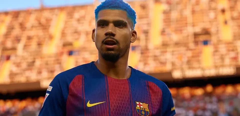Jugador del FC Barcelona en el estadio durante partido