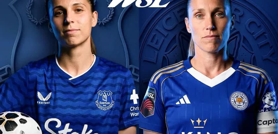 Jugadoras de Everton y Leicester City en la WSL