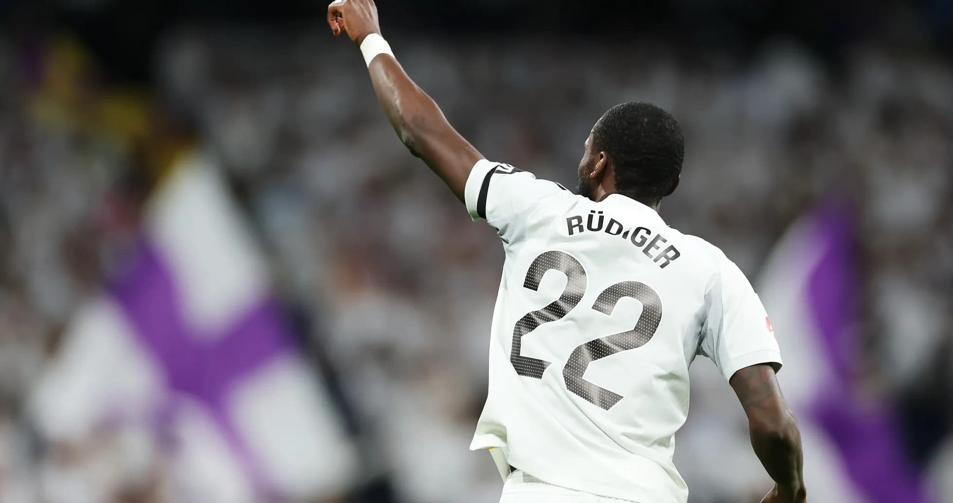 Rüdiger celebra un gol en el partido