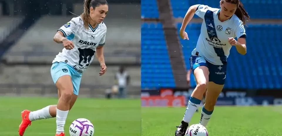 Jugadoras de Pumas y Puebla en acción