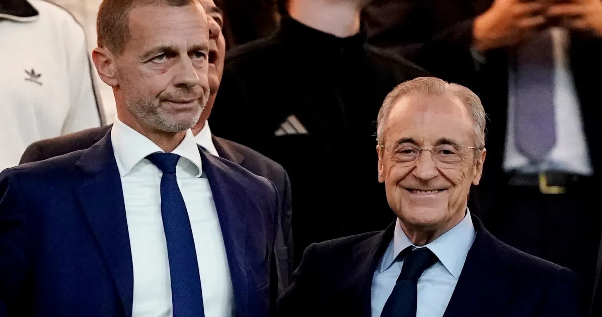 Aleksander Čeferin y Florentino Pérez en evento