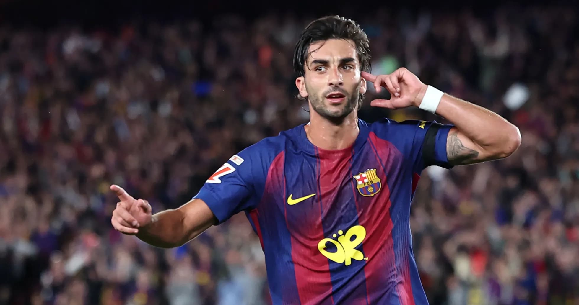 Jugador de FC Barcelona celebrando un gol