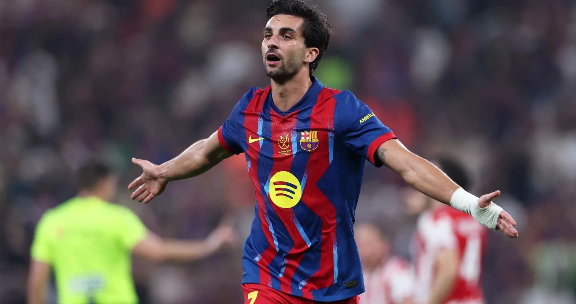 Jugador del Barcelona celebrando un gol en el partido