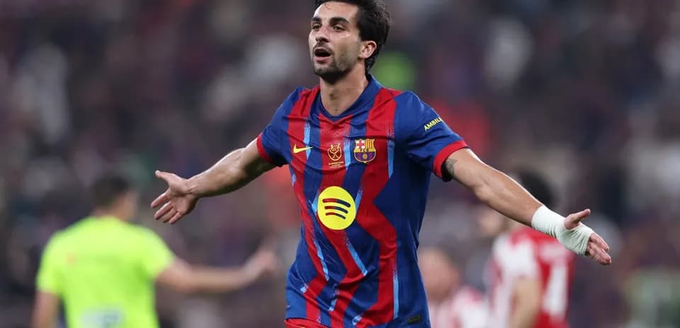 Jugador del Barcelona celebrando un gol en el partido