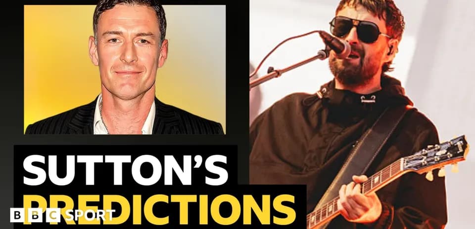 Collage de Sutton y un músico en concierto