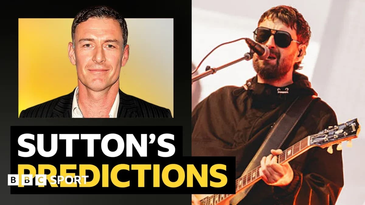 Collage de Sutton y un músico en concierto