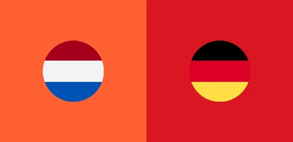 Banderas de los Países Bajos y Alemania