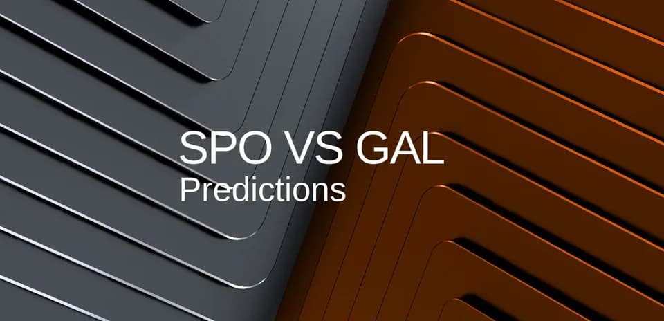 Fondo con texto sobre pronósticos de SPO vs GAL