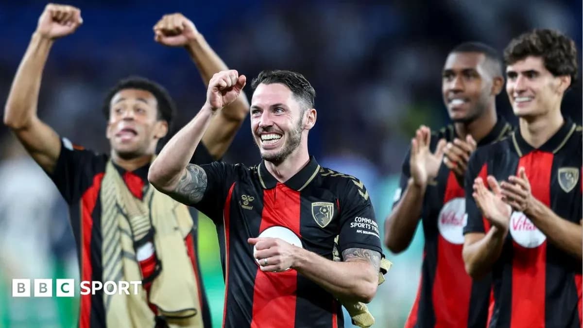 Jugadores de AFC Bournemouth celebrando tras el partido
