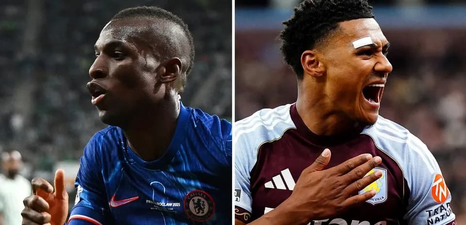 Jugadores de Chelsea y Aston Villa celebrando goles