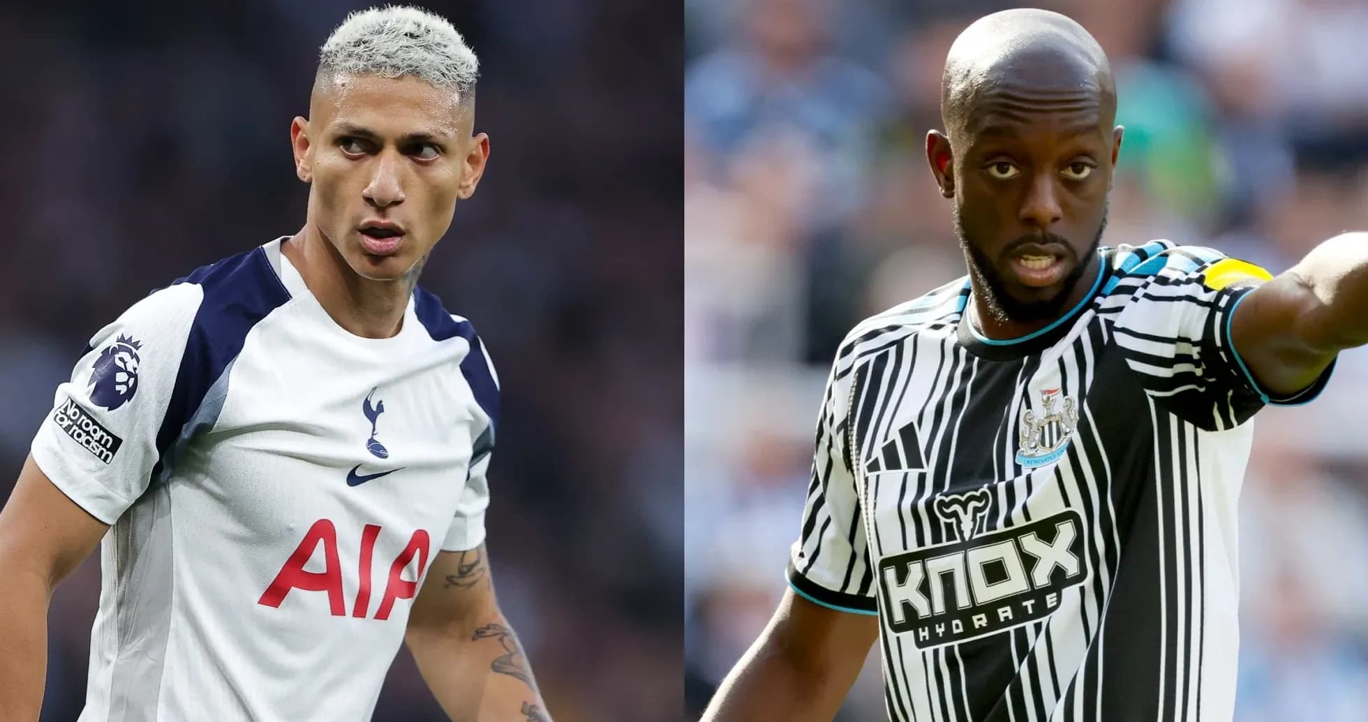 Jugadores de Tottenham y Newcastle en el partido