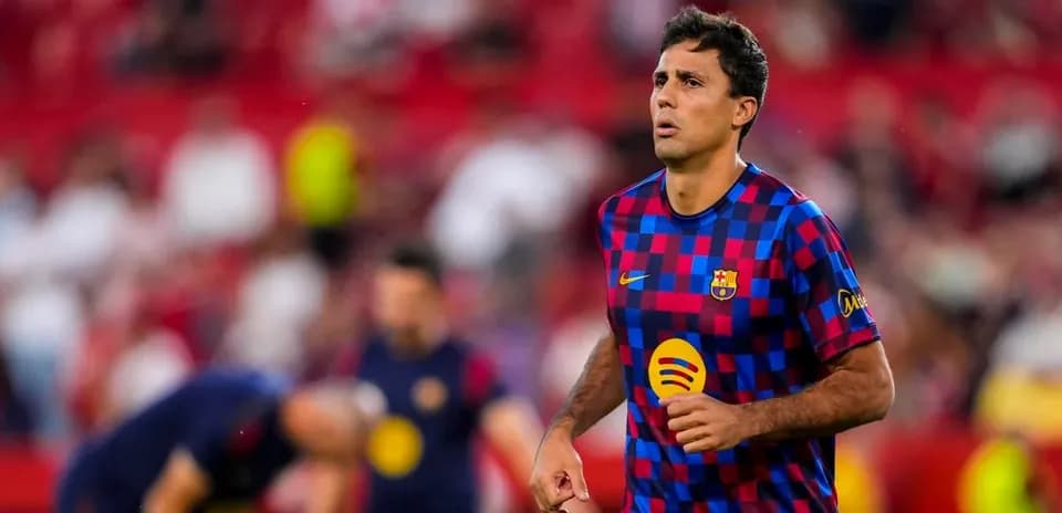 Jugador de Barcelona en el calentamiento previo al partido