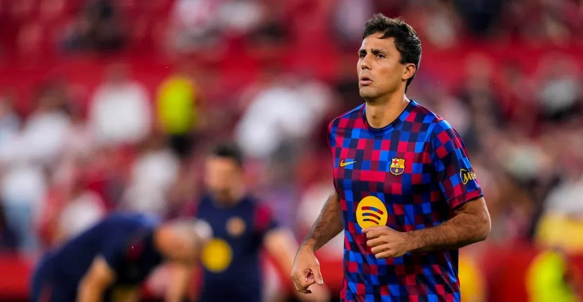 Jugador de Barcelona en el calentamiento previo al partido