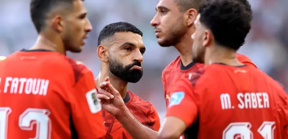 Jugadores de Egipto discutiendo en el partido Jugadores de Egipto discutiendo en el partido