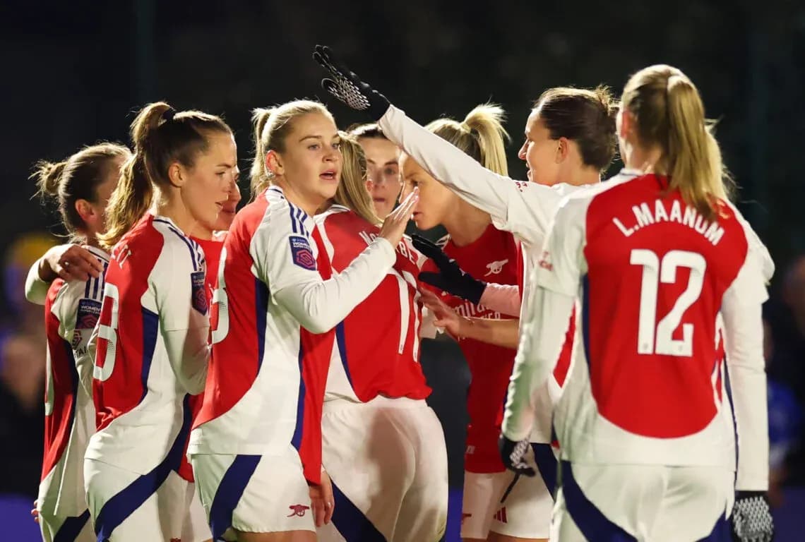 Jugadoras del Arsenal celebrando un gol Jugadoras del Arsenal celebrando un gol