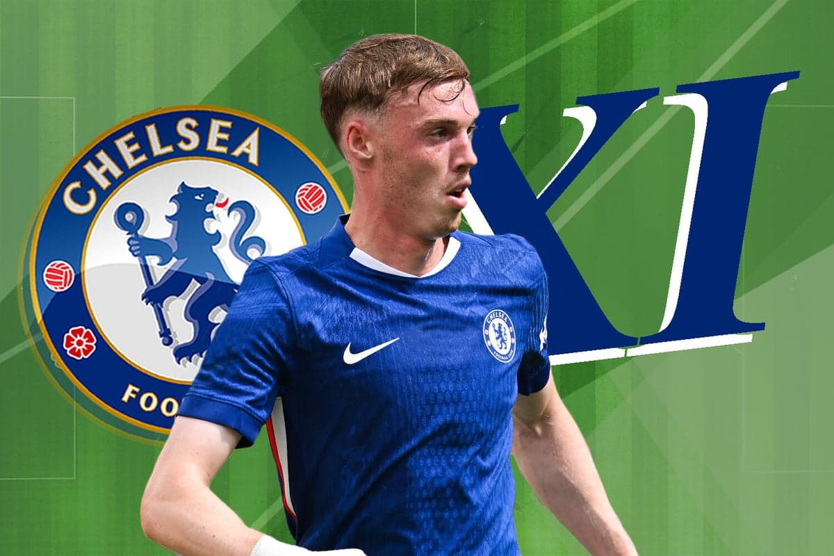 Jugador de Chelsea en acción con logo del club Jugador de Chelsea en acción con logo del club
