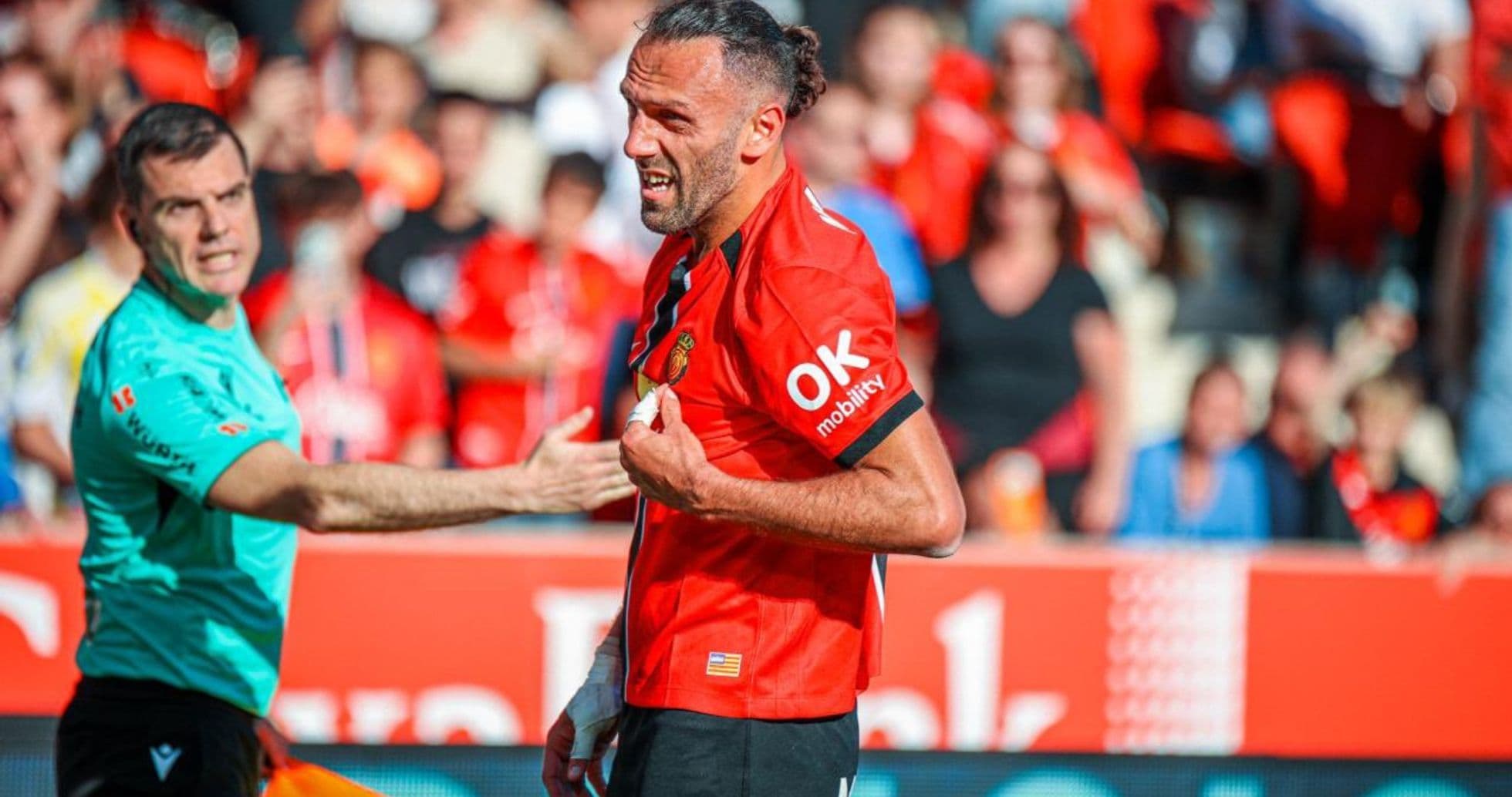 Jugador de Mallorca durante el partido Jugador de Mallorca durante el partido
