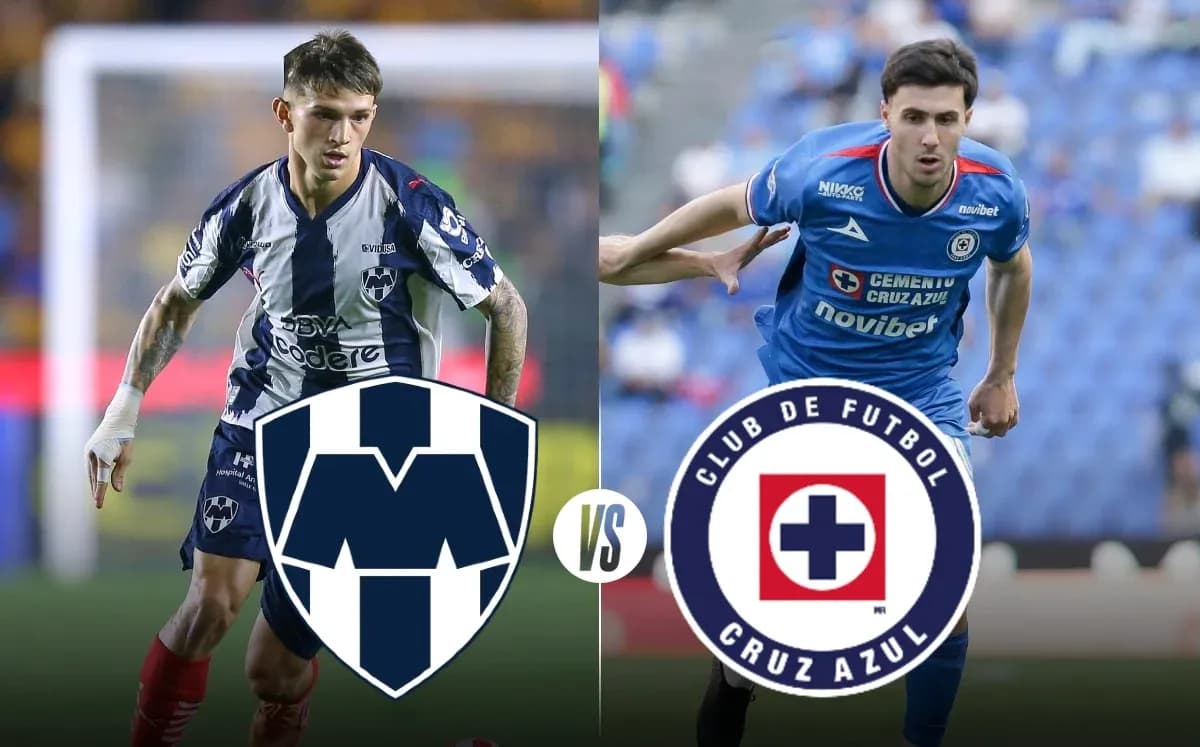 Jugadores de Monterrey y Cruz Azul en acción Jugadores de Monterrey y Cruz Azul en acción