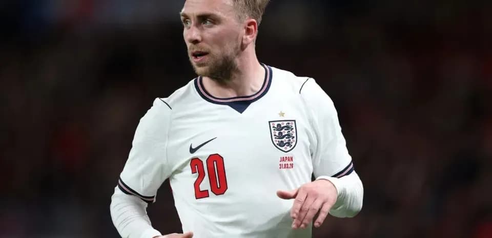 Jugador de Inglaterra corriendo durante un partido Jugador de Inglaterra corriendo durante un partido