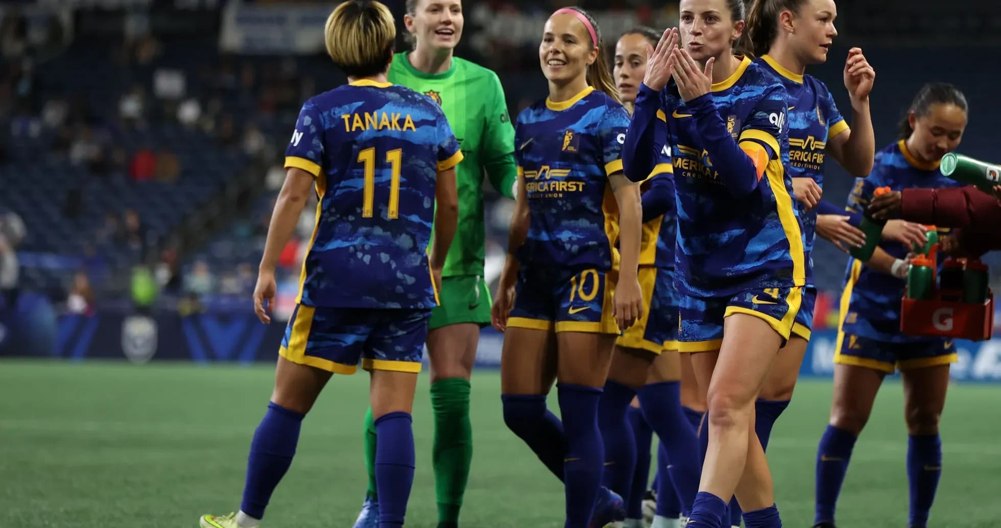 Jugadoras del Utah Royals celebrando un gol Jugadoras del Utah Royals celebrando un gol
