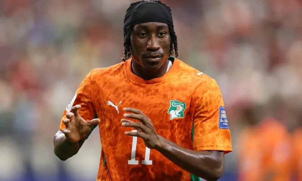 Jugador de Costa de Marfil en acción durante el partido Jugador de Costa de Marfil en acción durante el partido