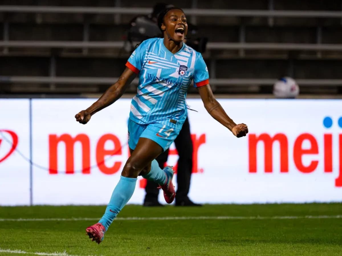 Jugadora de Chicago Red Stars celebrando un gol Jugadora de Chicago Red Stars celebrando un gol