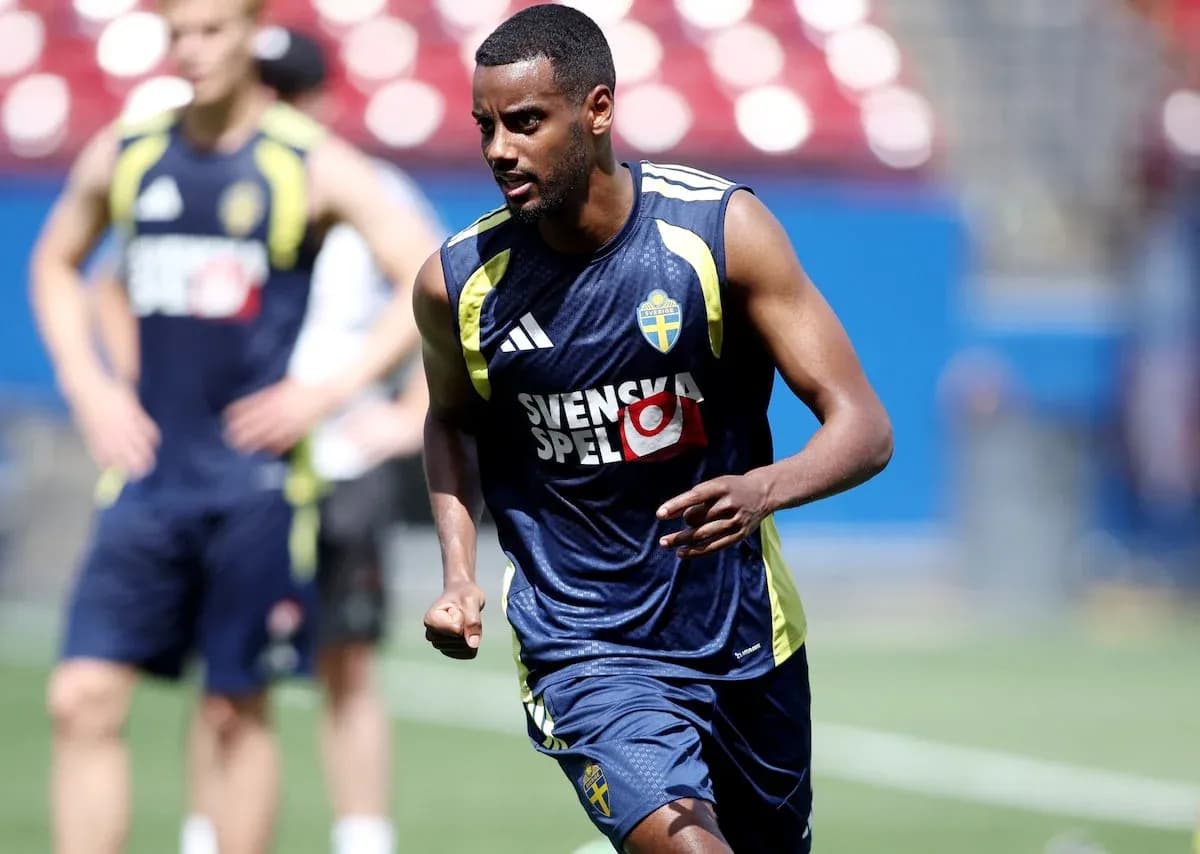 Jugador sueco entrenando para el Mundial Jugador sueco entrenando para el Mundial