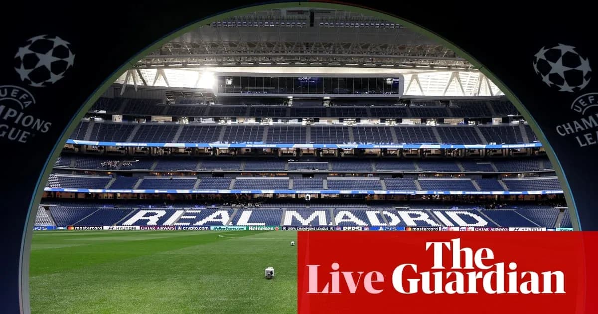 Vista del estadio con 'REAL MADRID' en el césped Vista del estadio con 'REAL MADRID' en el césped