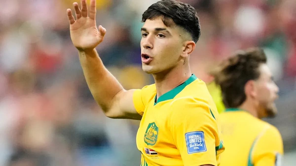 Jugador australiano señalando durante un partido Jugador australiano señalando durante un partido