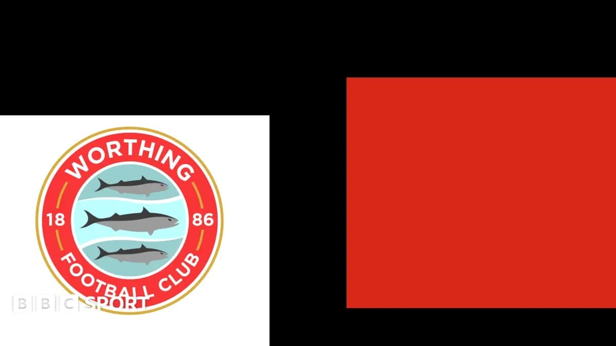 Escudo del Worthing Football Club con fondo rojo Escudo del Worthing Football Club con fondo rojo