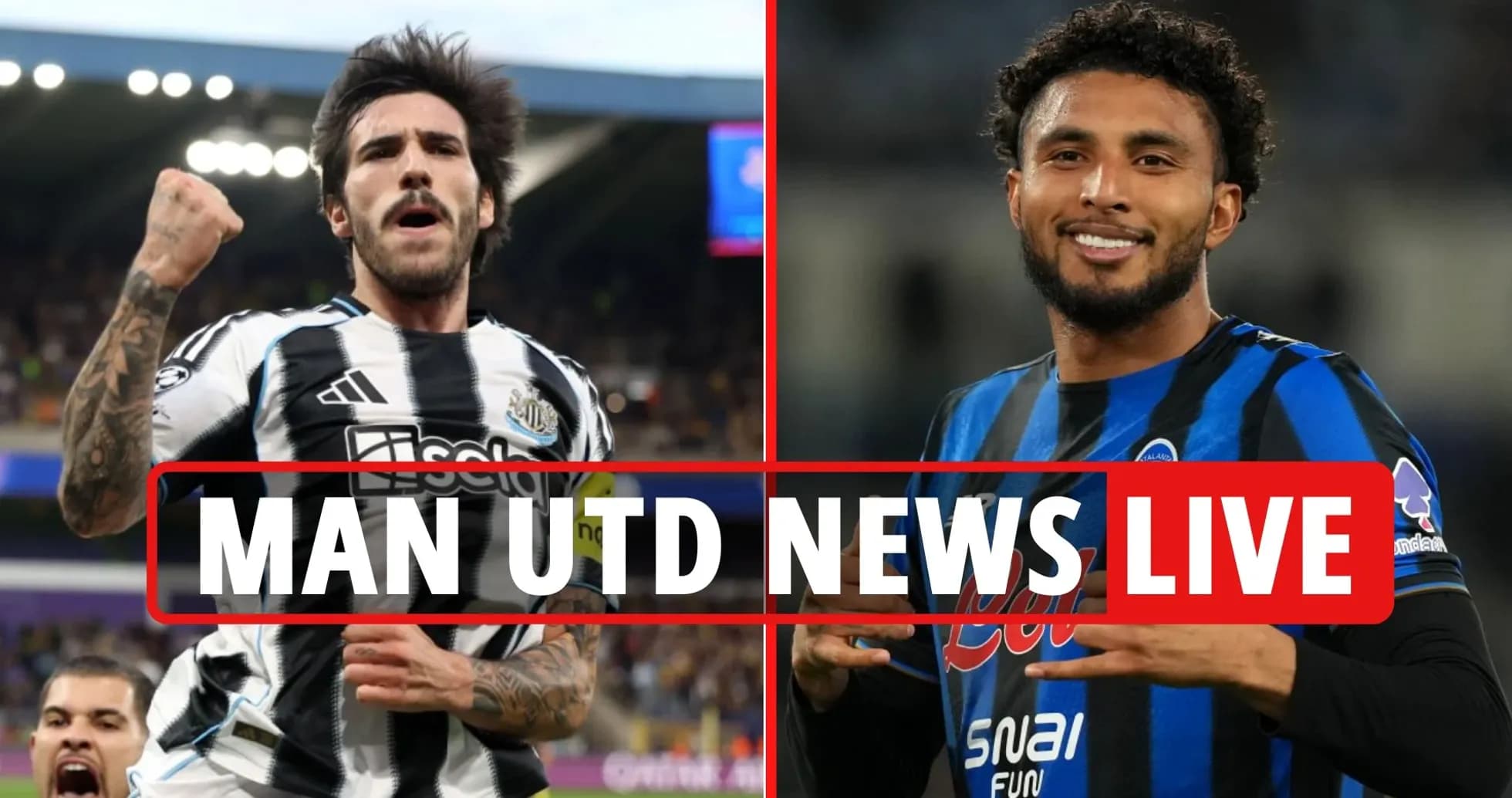Jugadores de Newcastle y Atalanta en acción Jugadores de Newcastle y Atalanta en acción