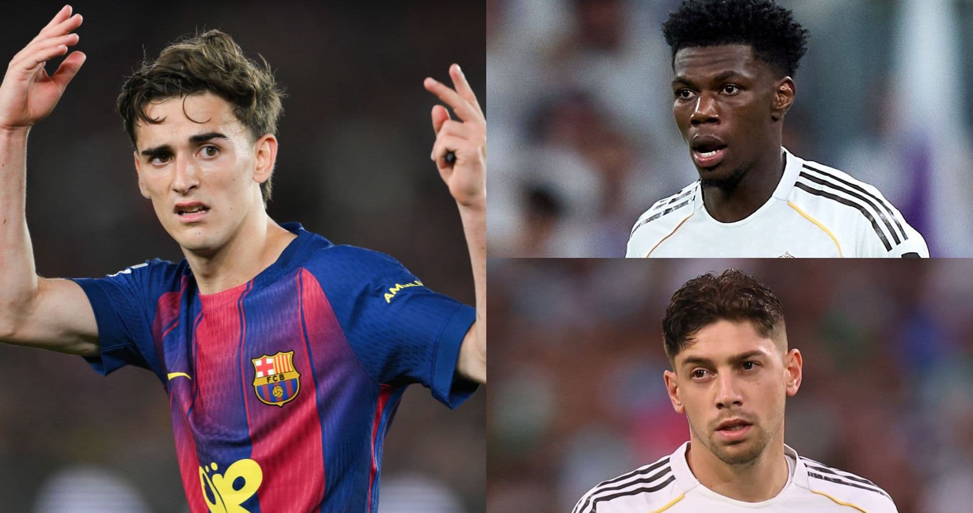 Jugadores de Barcelona y Real Madrid durante partido Jugadores de Barcelona y Real Madrid durante partido