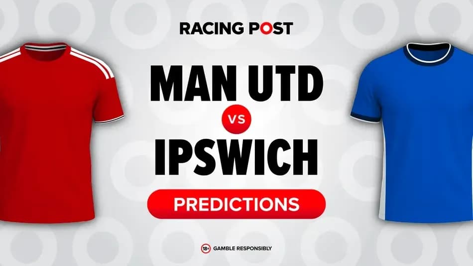 Camisetas de Man Utd y Ipswich con texto de predicciones Camisetas de Man Utd y Ipswich con texto de predicciones