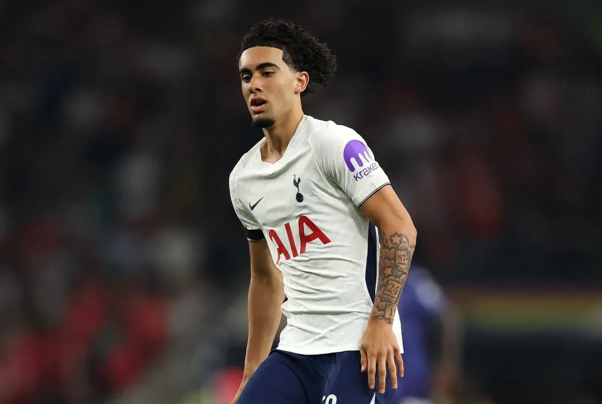 Jugador de Tottenham en acción durante el partido Jugador de Tottenham en acción durante el partido